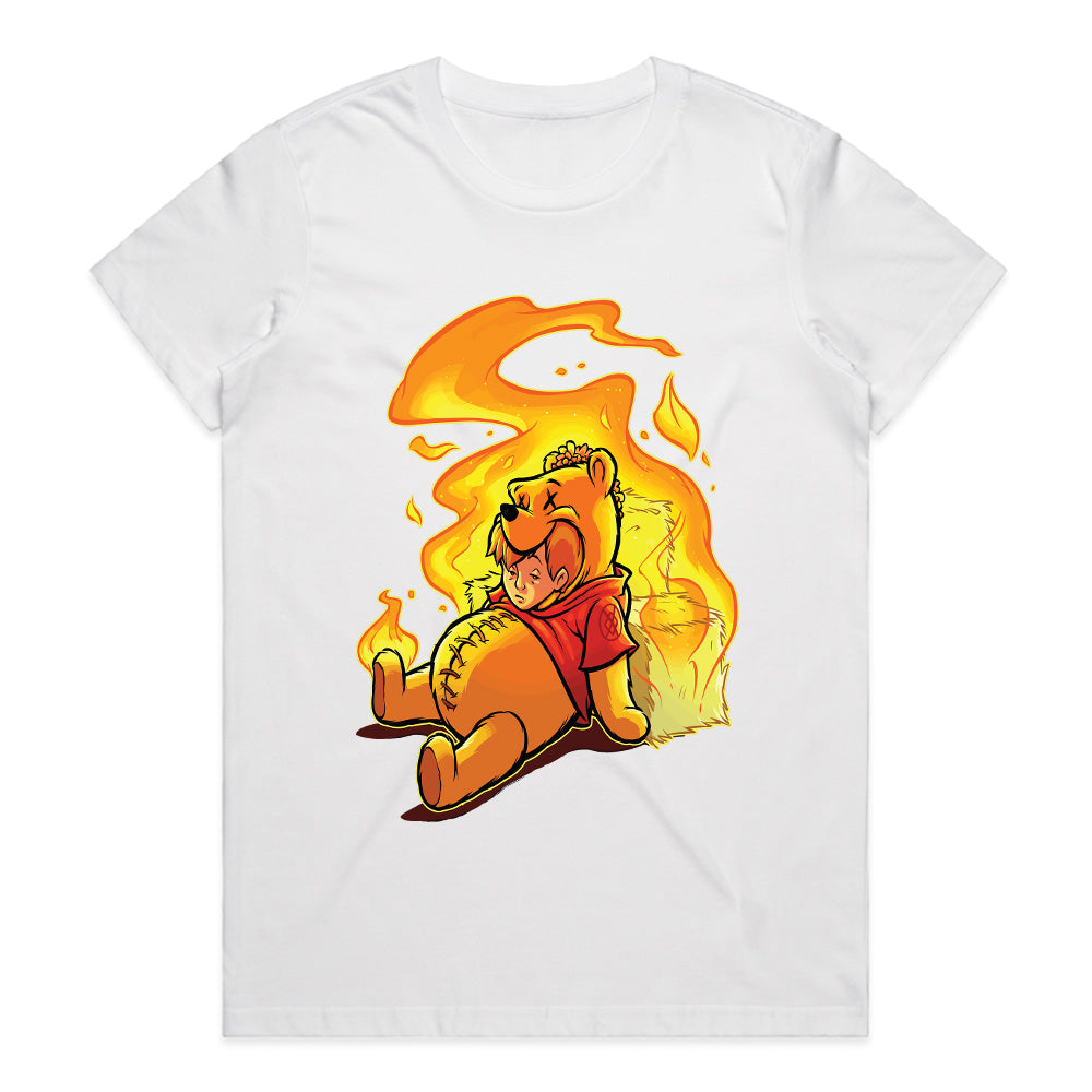 Burning Innocence: Twisted Bear Flame Tee