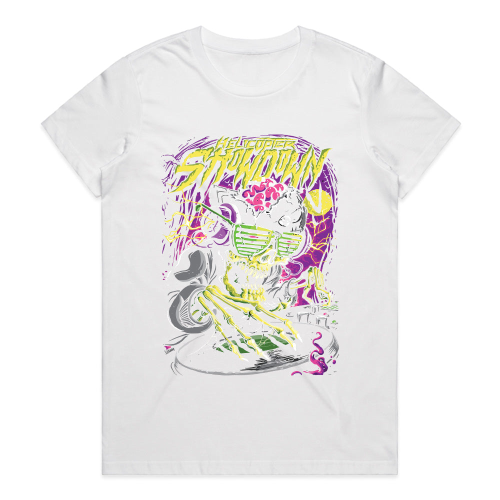 Neon Grave Drop: Skull DJ Showdown Tee