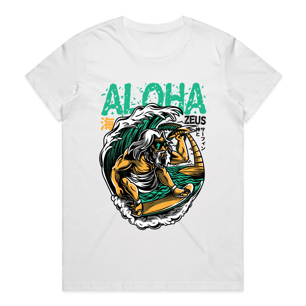 Aloha Zeus: Surfing God Tee