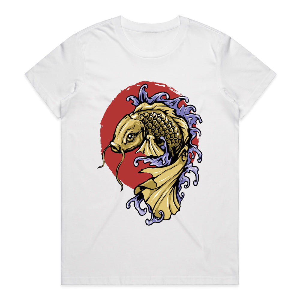 Golden Koi Uprising Tee – Flow with Strength