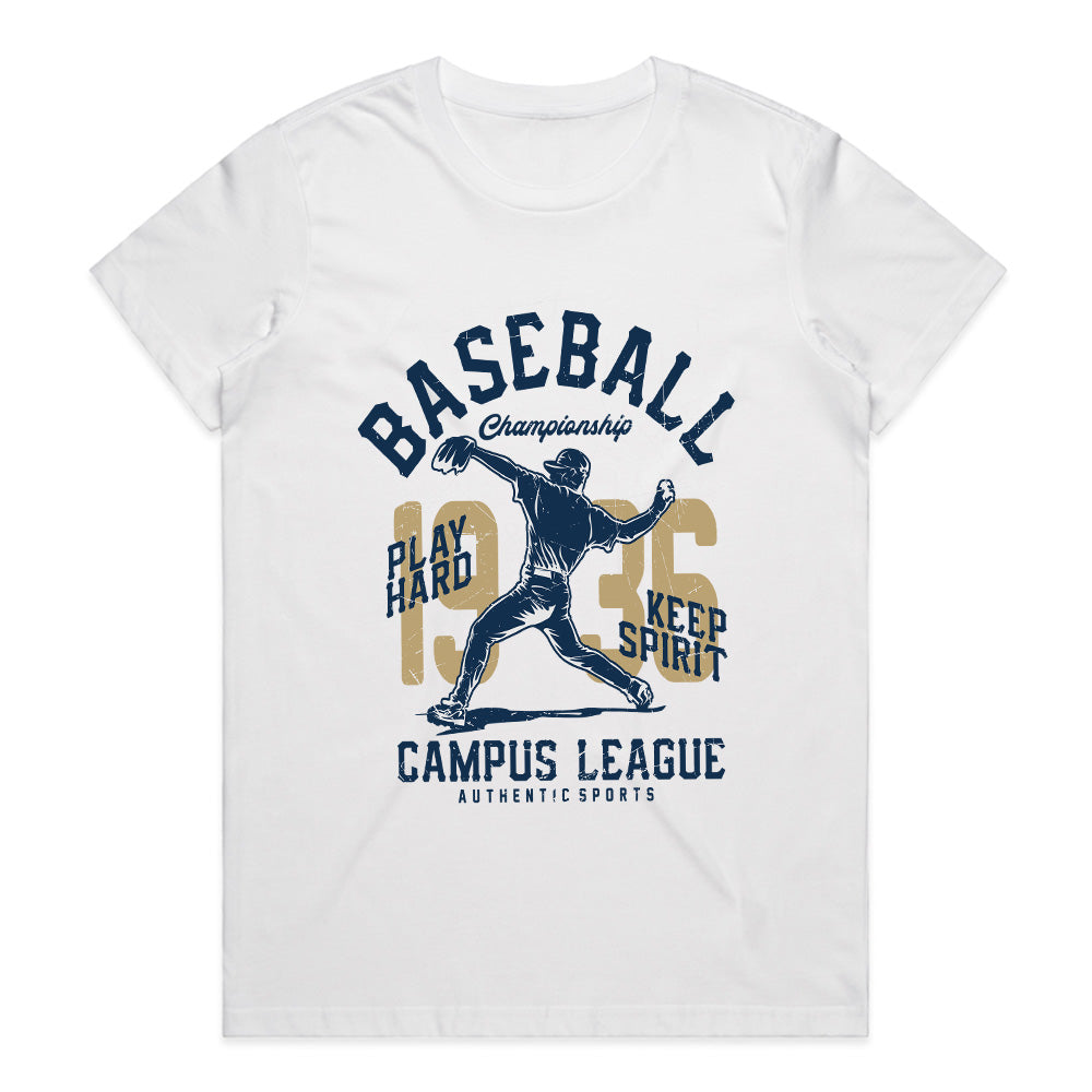 Vintage Diamond Grit – Campus League Baseball Tee
