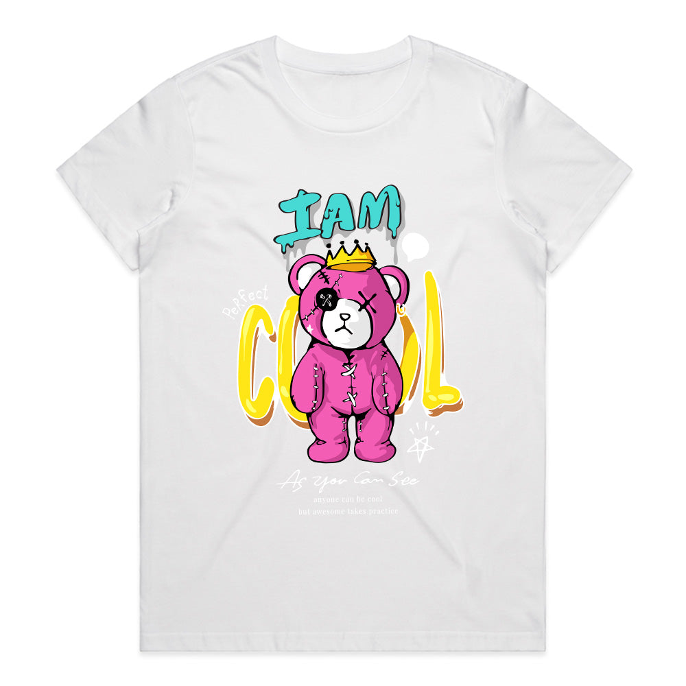 Crown of Cool – Pink Rebel Bear Tee