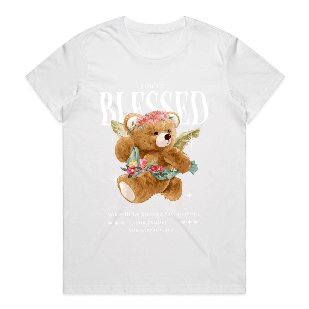 Heavenly Bear – You're Blessed Floral Tee