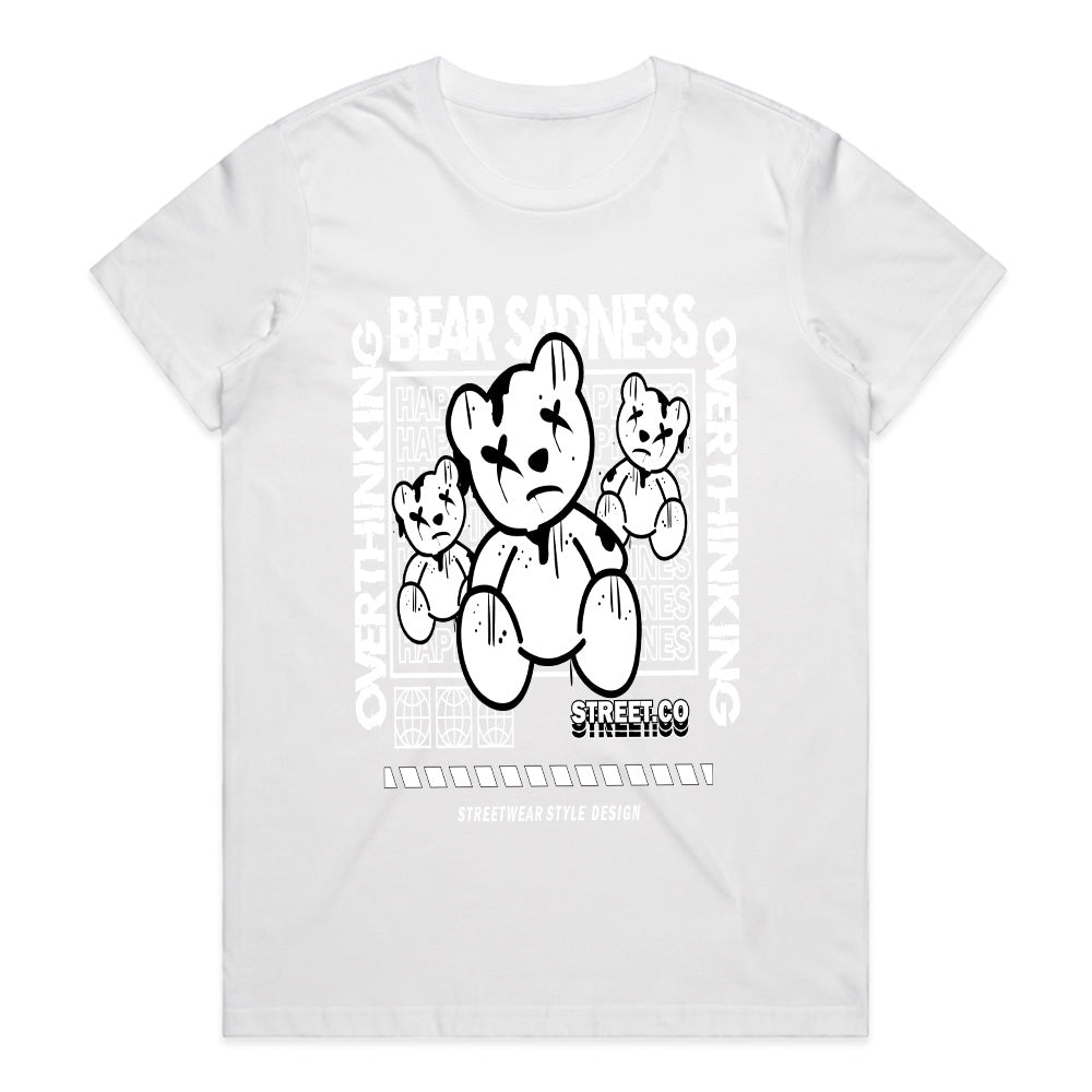 Overthink Matrix – Bear Sadness Street Grid Tee