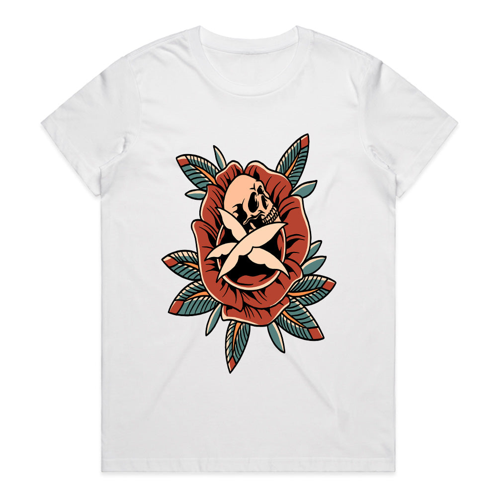 Bloom of Mortality - Skull & Rose Fusion Tee