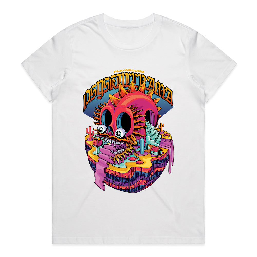 Psytrance Playground: Neon Skull Odyssey Tee