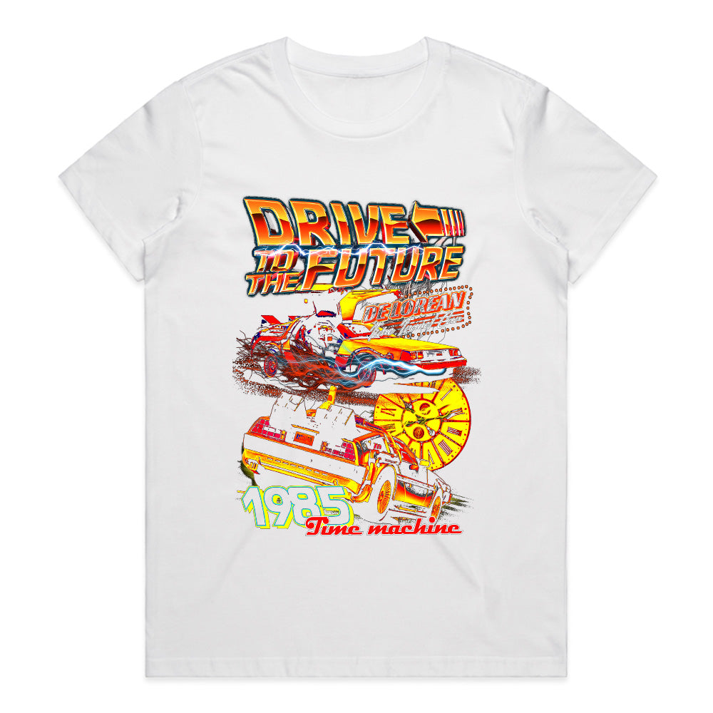 Drive to the Future Time Machine T-Shirt – Retro DeLorean 1985 Edition