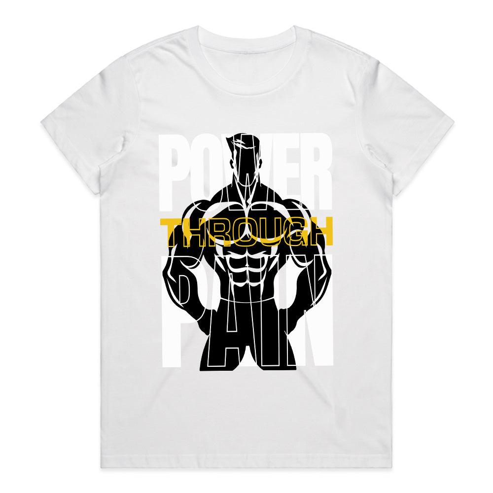 "Power Through Pain" Motivational Gym T-Shirt – Strength & Resilience