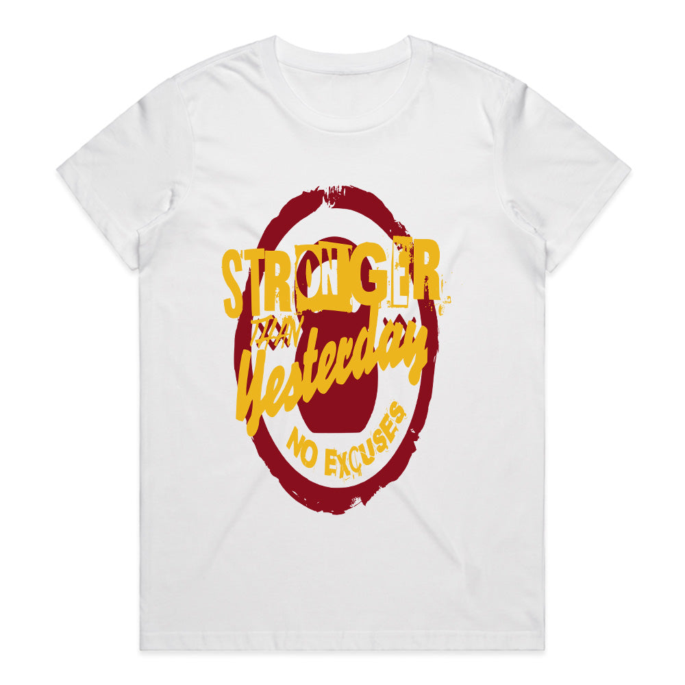 Stronger Than Yesterday – No Excuses Gym T-Shirt | Motivational Fitness Tee