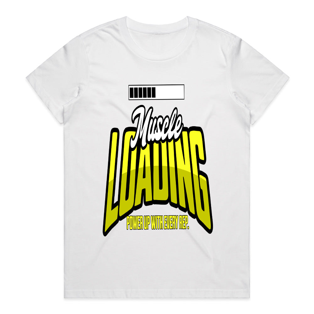 "Muscle Loading" Funny Gym T-Shirt – Power Up with Every Rep