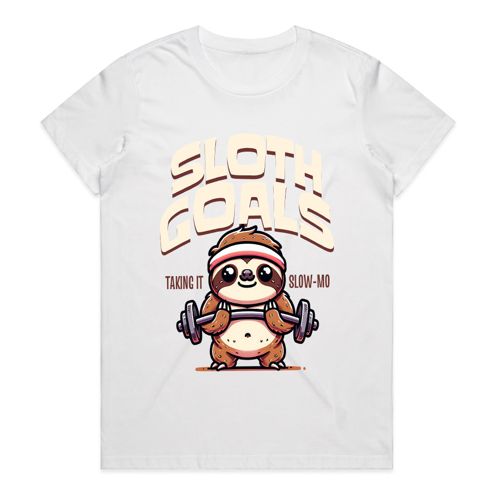 "Sloth Goals – Taking It Slow-Mo" Funny Gym T-Shirt for Lazy Lifters