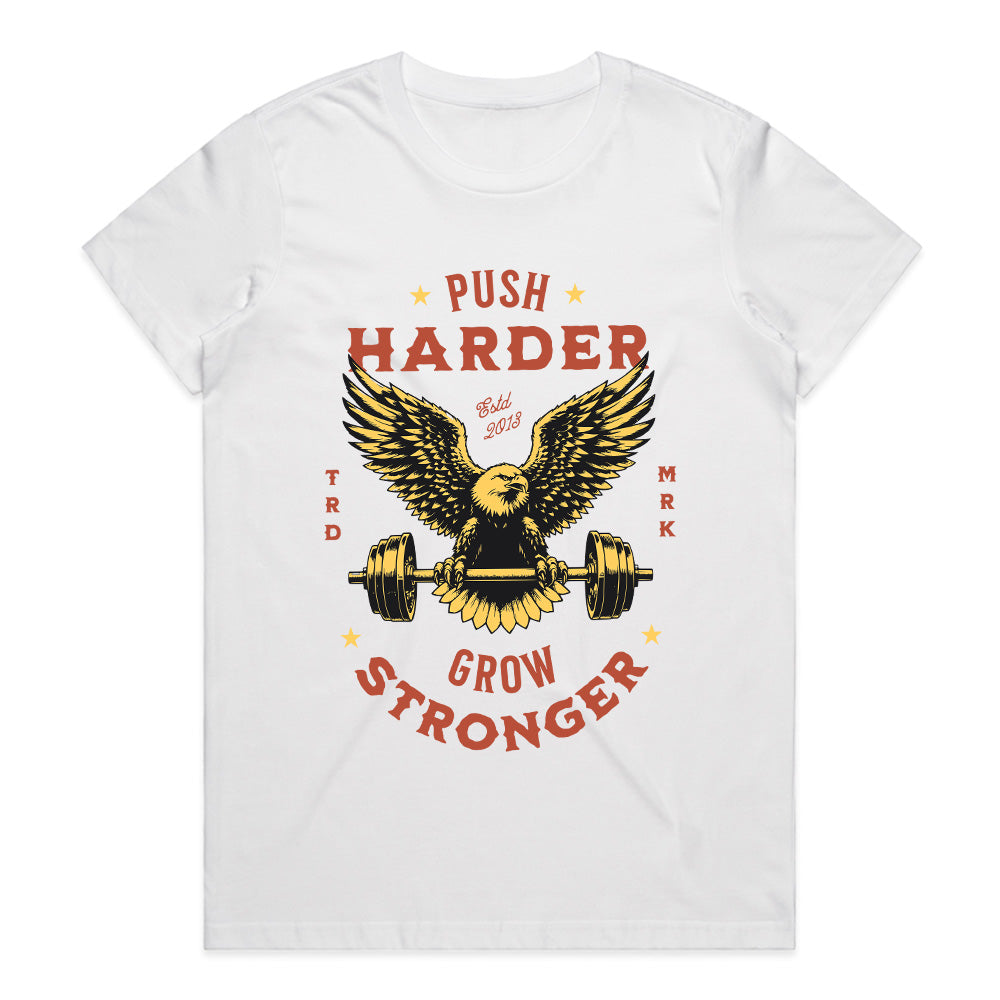 "Push Harder, Grow Stronger" Eagle Gym T-Shirt – Strength & Determination