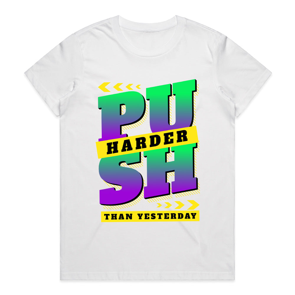 "Push Harder Than Yesterday" Motivational Gym T-Shirt – Keep Grinding, Keep Winning