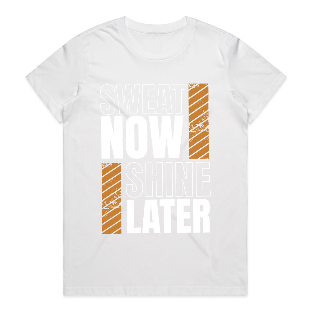"Sweat Now, Shine Later" Motivational Gym T-Shirt – Train Hard, Reap the Rewards