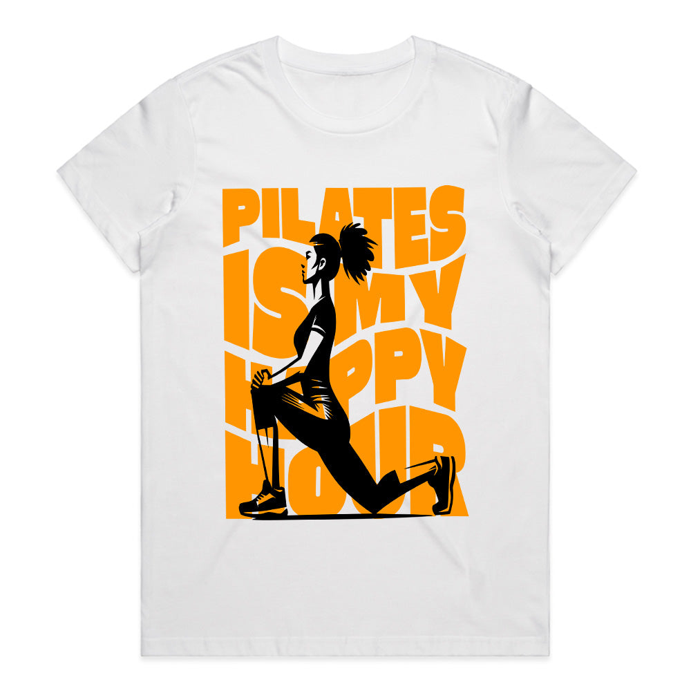 "Pilates Is My Happy Hour" Fun & Motivational Workout T-Shirt