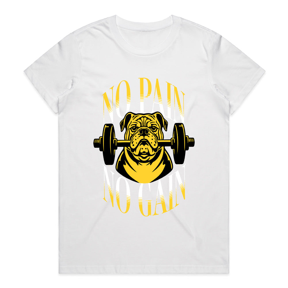 No Pain No Gain Bulldog Gym T-Shirt – Motivational Fitness Apparel