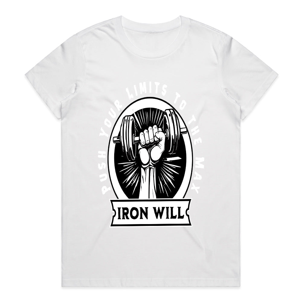 "Iron Will Gym T-Shirt – Push Your Limits to the Max Fitness Tee"