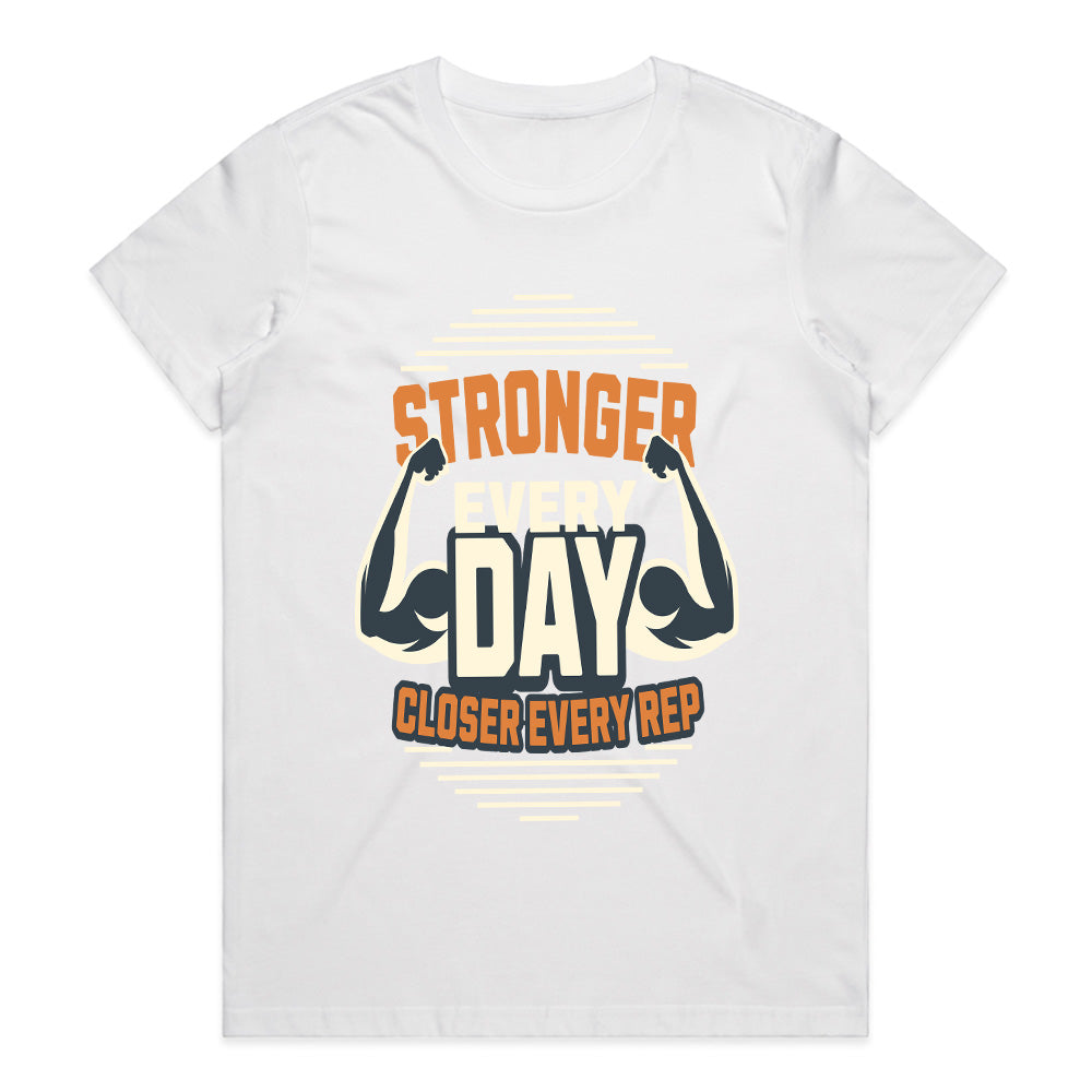 "Stronger Every Day Motivational Gym T-Shirt – Fitness Workout Apparel"