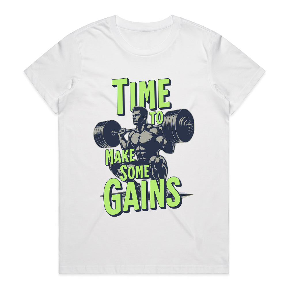 "Time to Make Some Gains" Hardcore Gym T-Shirt – Lift Heavy, Train Hard