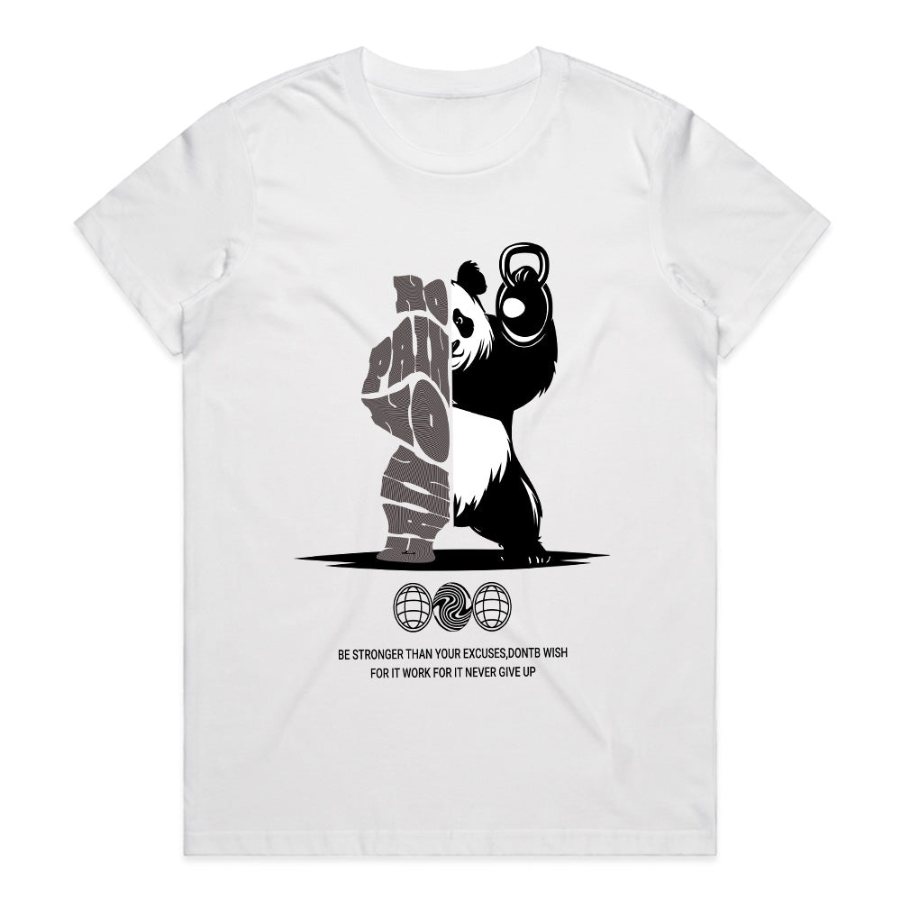 "No Pain, No Gain" Panda Gym T-Shirt – Strength Meets Zen