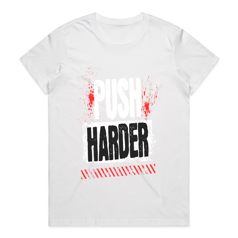 "Push Harder" Motivational Gym T-Shirt – No Limits, No Excuses