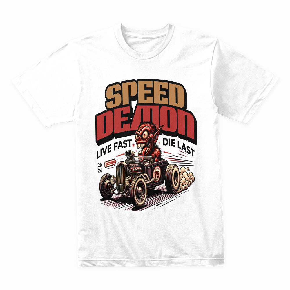 "Speed Demon" Hot Rod T-Shirt – Retro Rat Rod Racing & Vintage Muscle Art