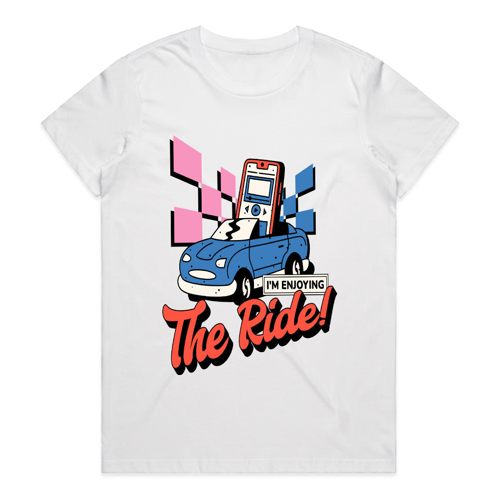 Enjoy the Ride – Retro Music & Car Vibes Tee