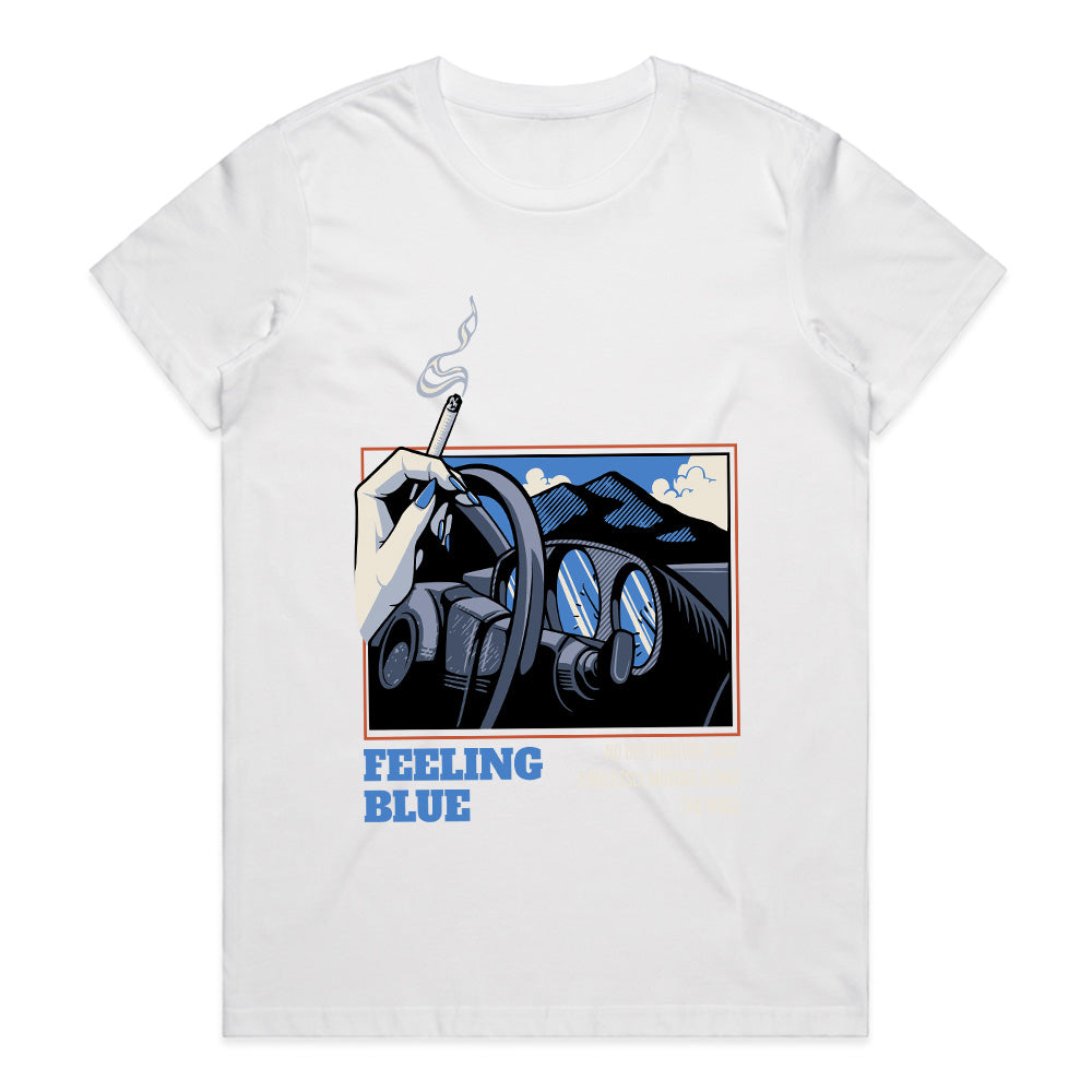 Feeling Blue – Retro Road Trip Aesthetic Tee