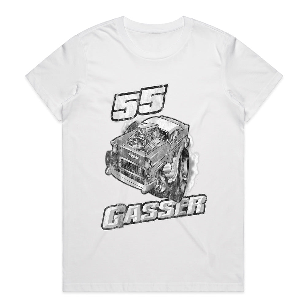 55 Gasser Hot Rod T-Shirt – Vintage Drag Racing Distressed Tee