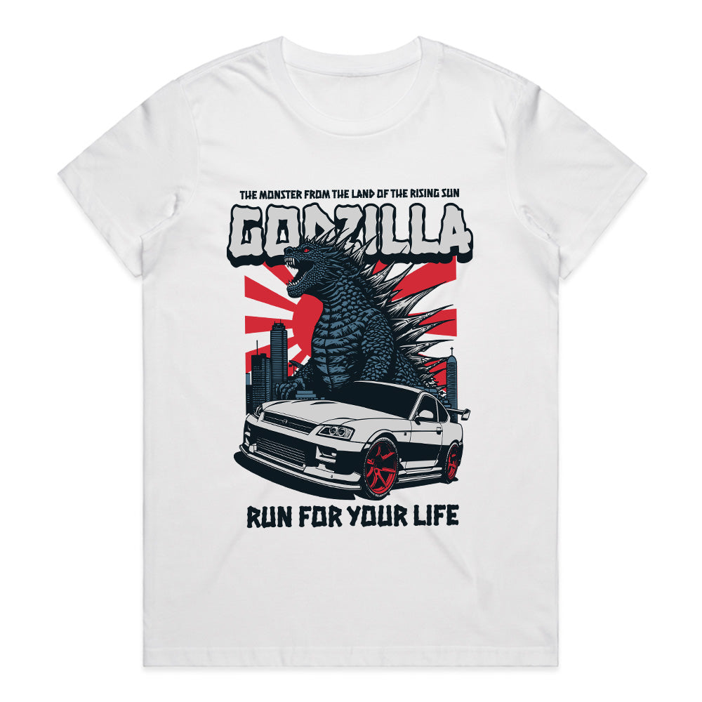 Godzilla Skyline" JDM T-Shirt – King of Monsters Meets King of the Streets