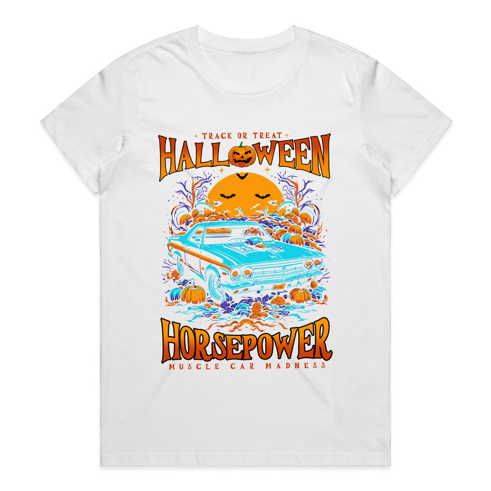 Halloween Horsepower T-Shirt – Spooky Muscle Car Madness