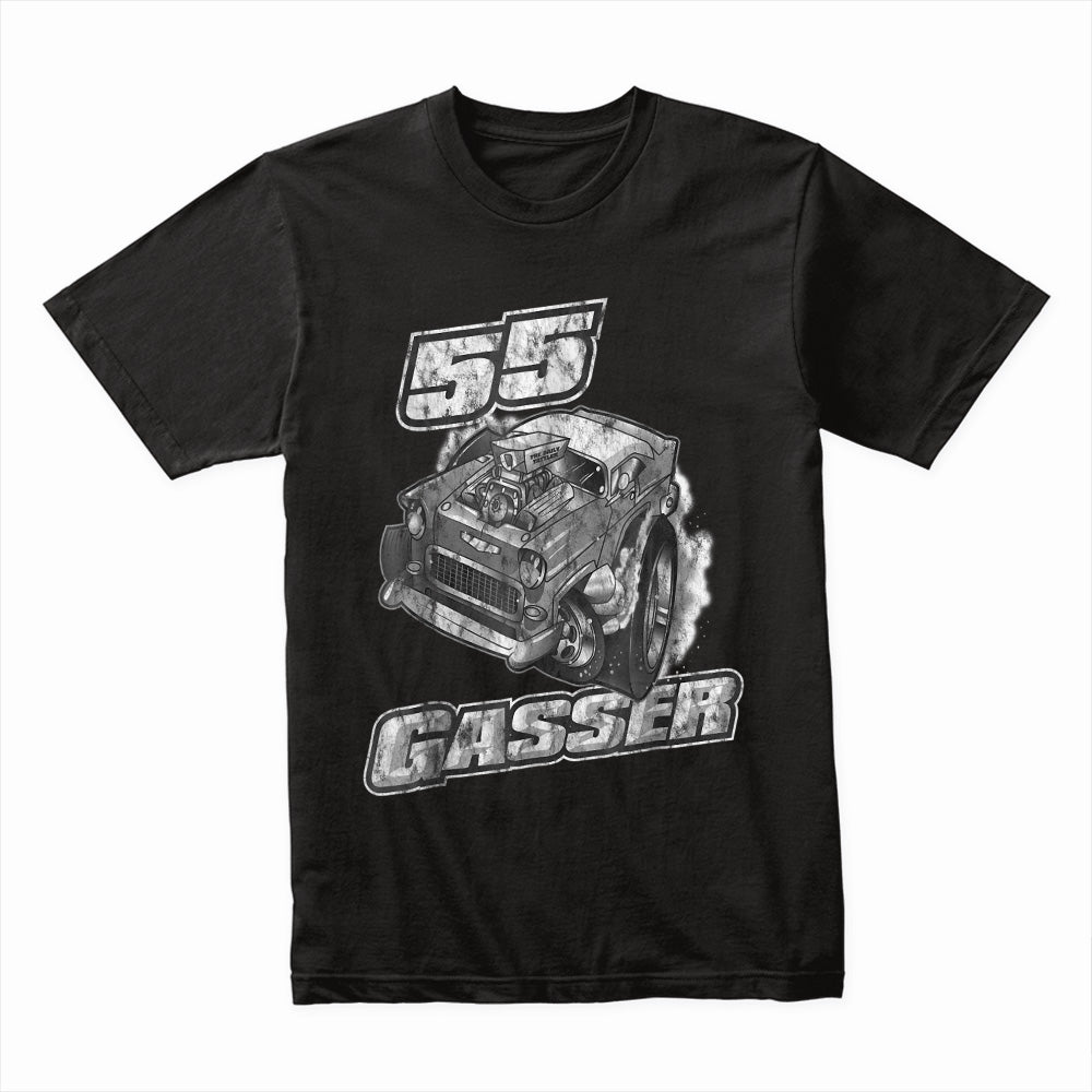 55 Gasser Hot Rod T-Shirt – Vintage Drag Racing Distressed Tee