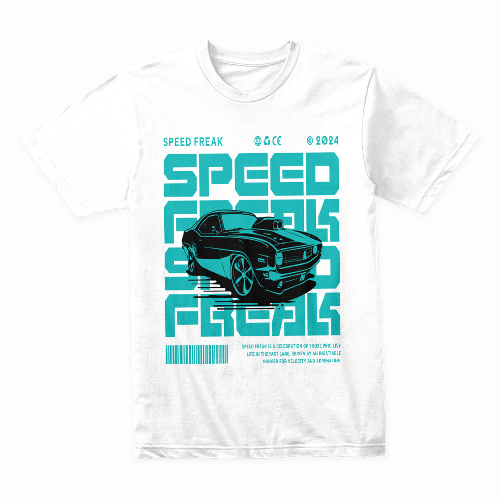 "Speed Freak" Muscle Car Streetwear T-Shirt – Neon Turbocharged Retro Racer Tee