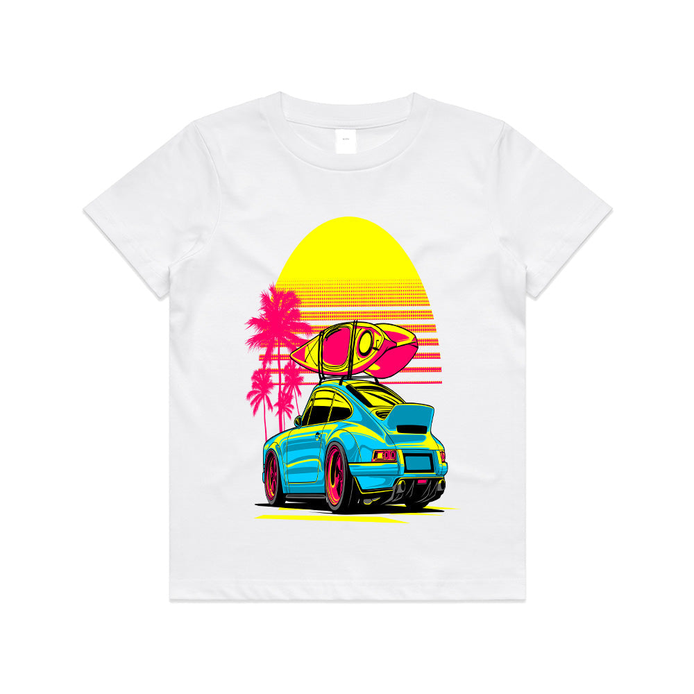 Retro Sunset Porsche – Surf & Drive T-Shirt
