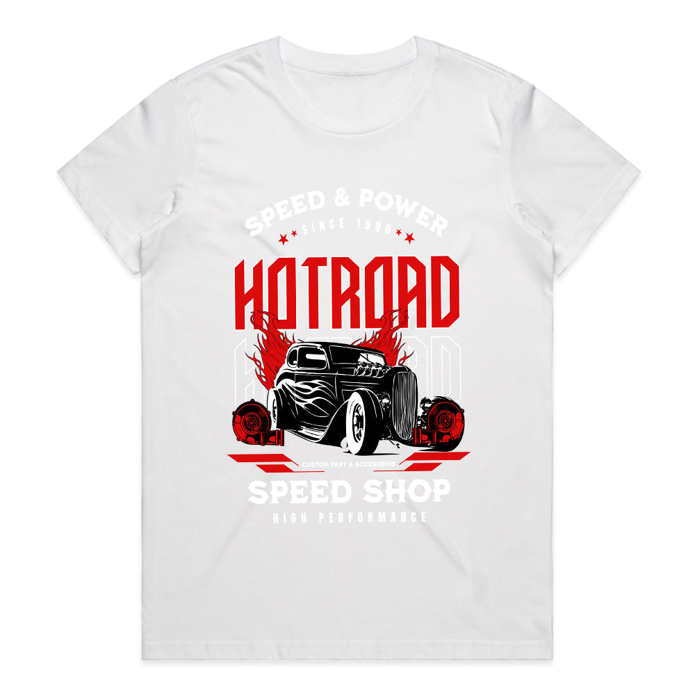 Hot Rod Speed Shop" T-Shirt – Vintage Muscle & High-Performance Style