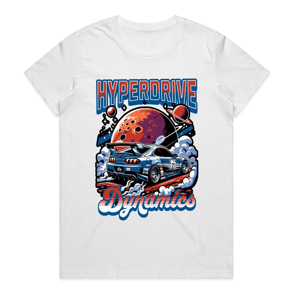 Hyperdrive Dynamics" Space-Themed JDM Racing T-Shirt – Cosmic Speed