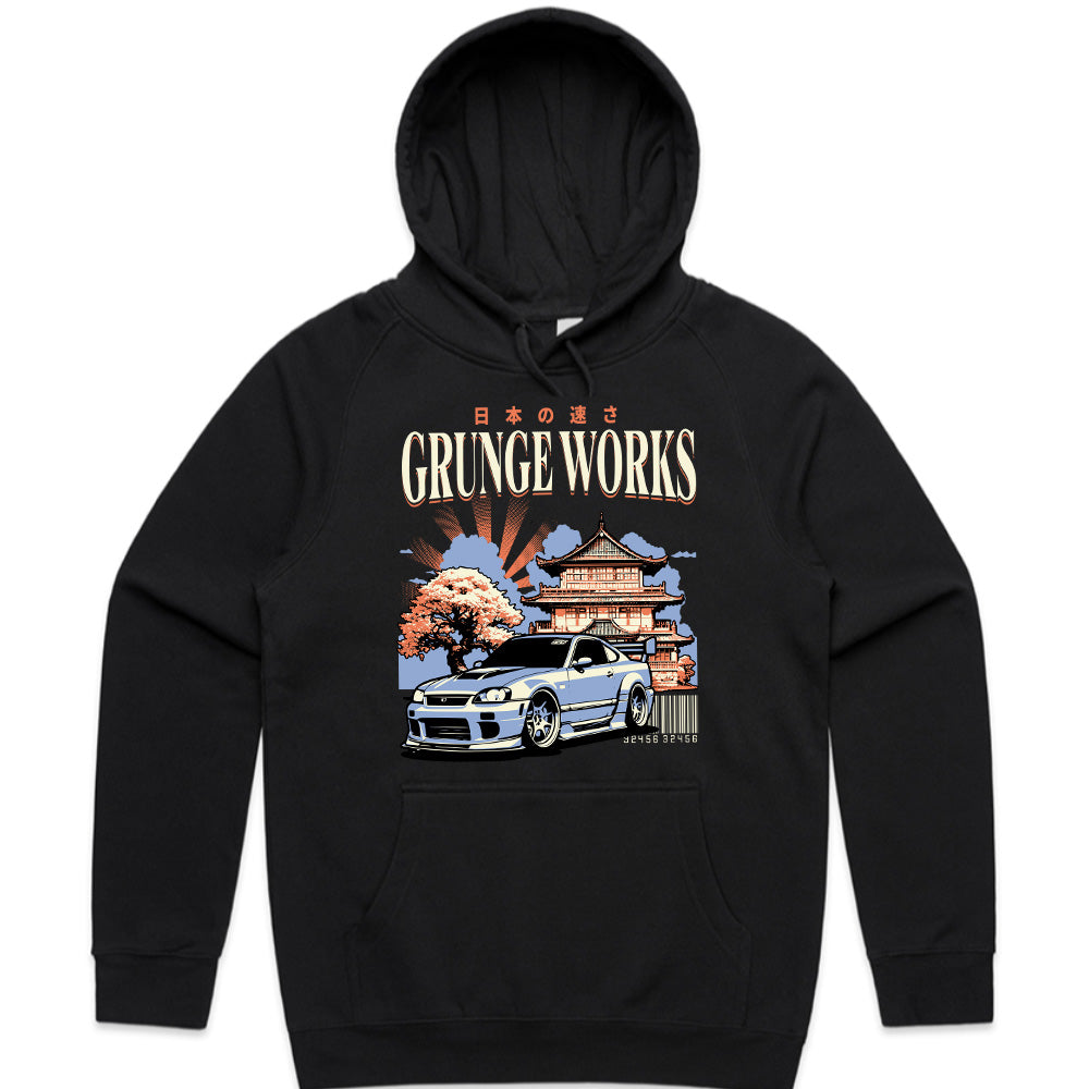 JDM Aesthetic "Grunge Works" T-Shirt – Japanese Street Racing Culture