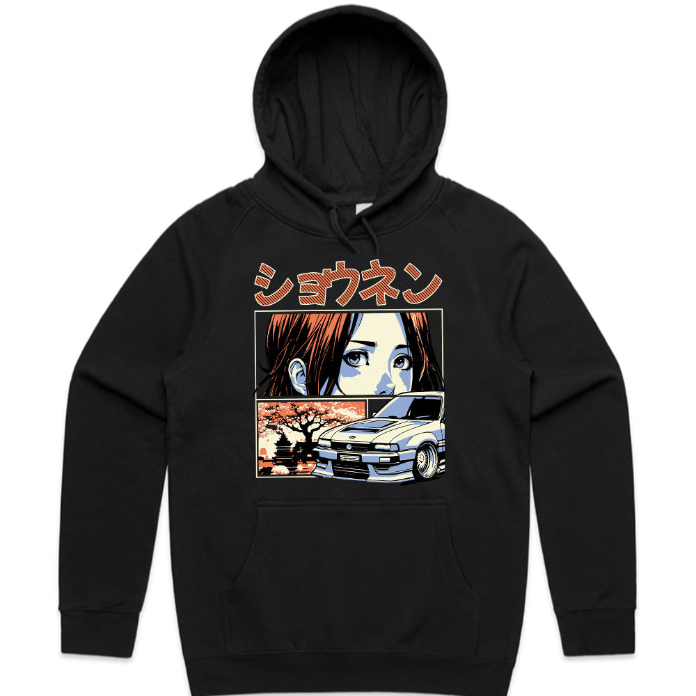 Shōnen Retro Aesthetic Streetwear T-Shirt – Anime & JDM Car Design