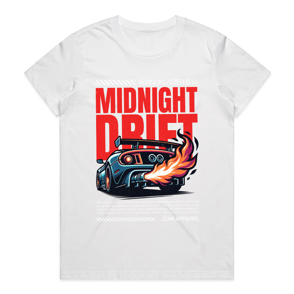 Midnight Drift T-Shirt – JDM Street Racing & Turbo Flames