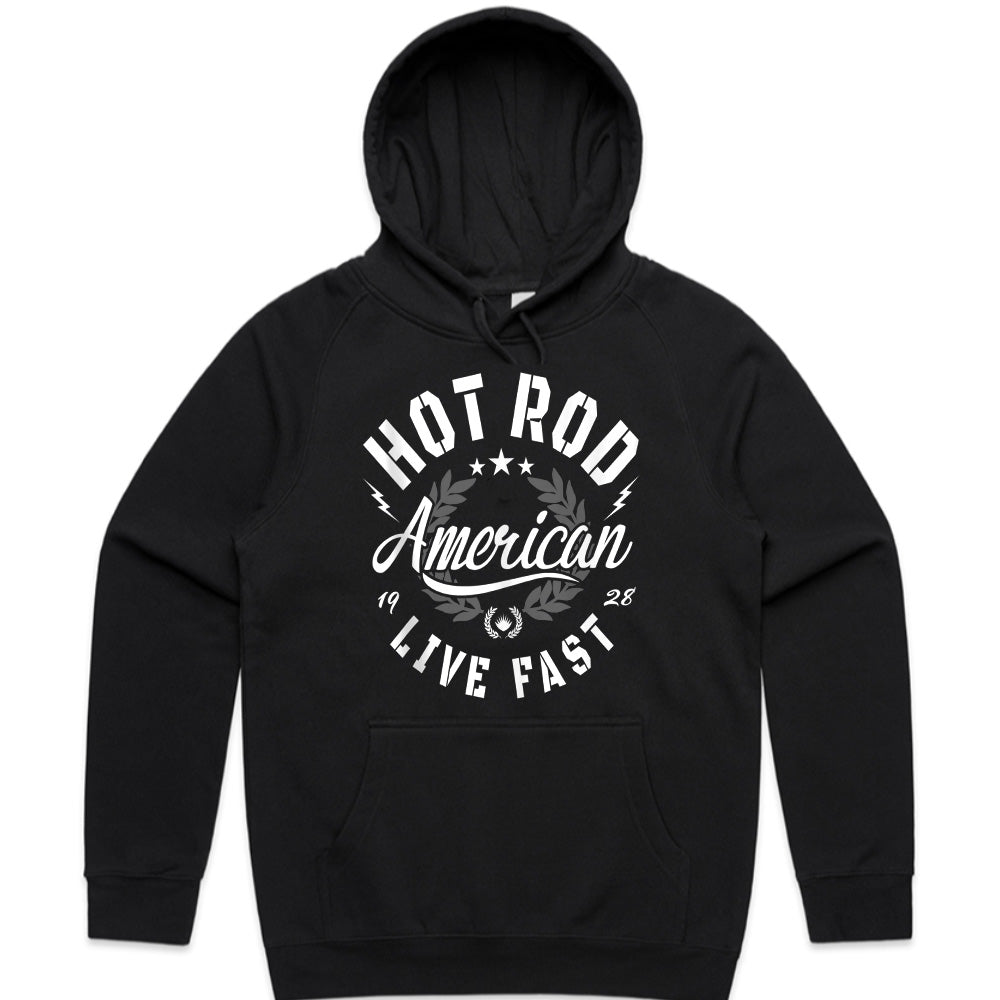 Hot Rod American – Live Fast Vintage Racing Tee