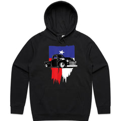 Texas Pride Vintage Truck T-Shirt – Classic Hot Rod & Lone Star Flag Design