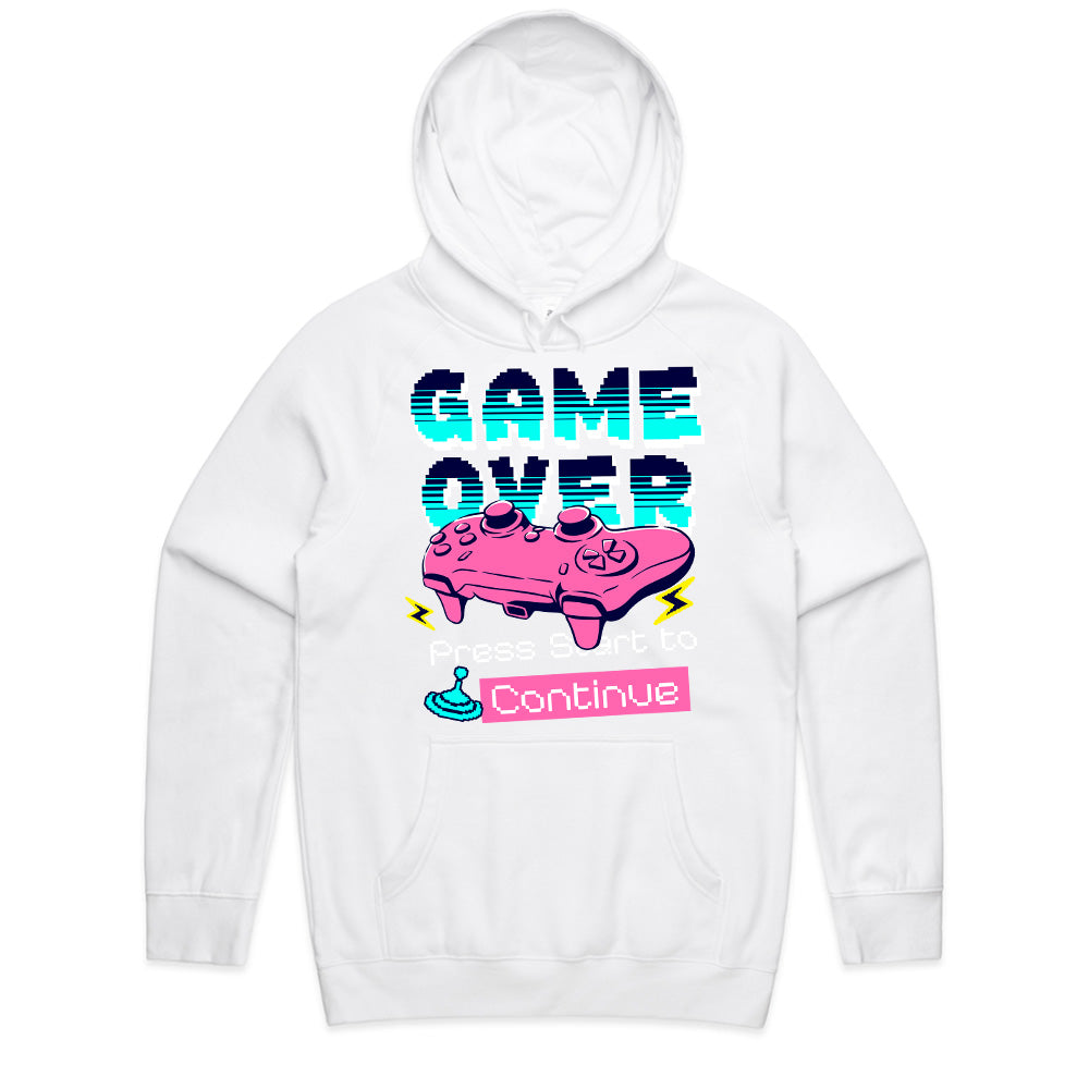 "Game Over – Press Start to Continue" Neon Retro Gaming T-Shirt