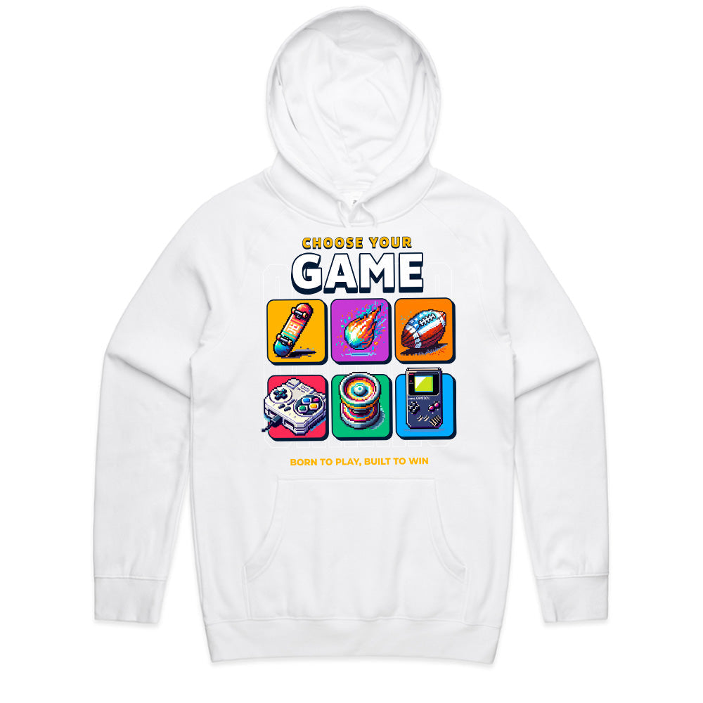 Choose Your Game T-Shirt – Retro Pixel Sports & Gaming Icons