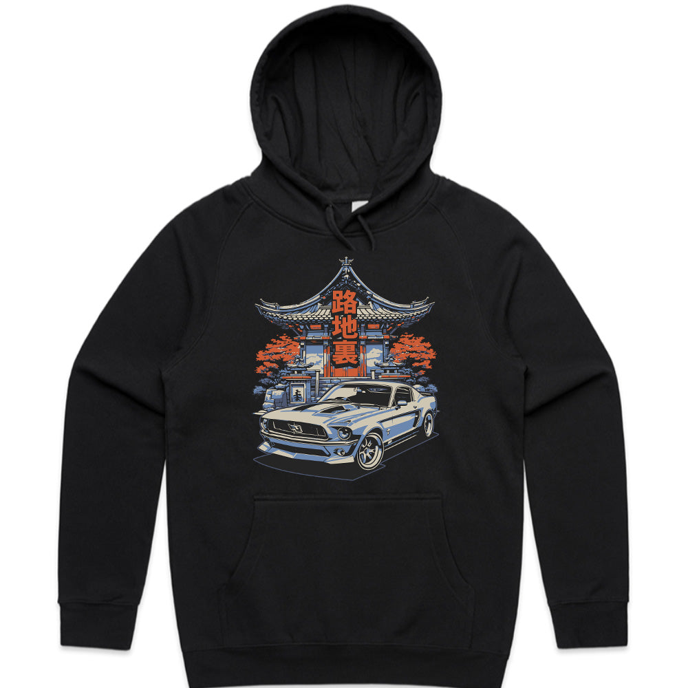 Samurai Streets Mustang T-Shirt – Classic Muscle Meets Japanese Culture