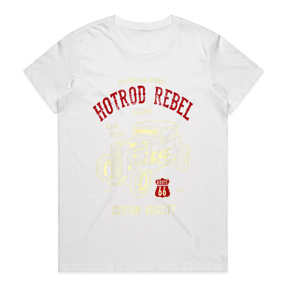 Hot Rod Rebel T-Shirt – Vintage Route 66 Classic Car Muscle Tee