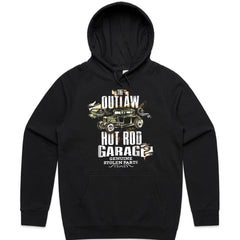 Outlaw Hot Rod Garage T-Shirt – Vintage Custom Car Tee for Gearheads & Auto Enthusiasts