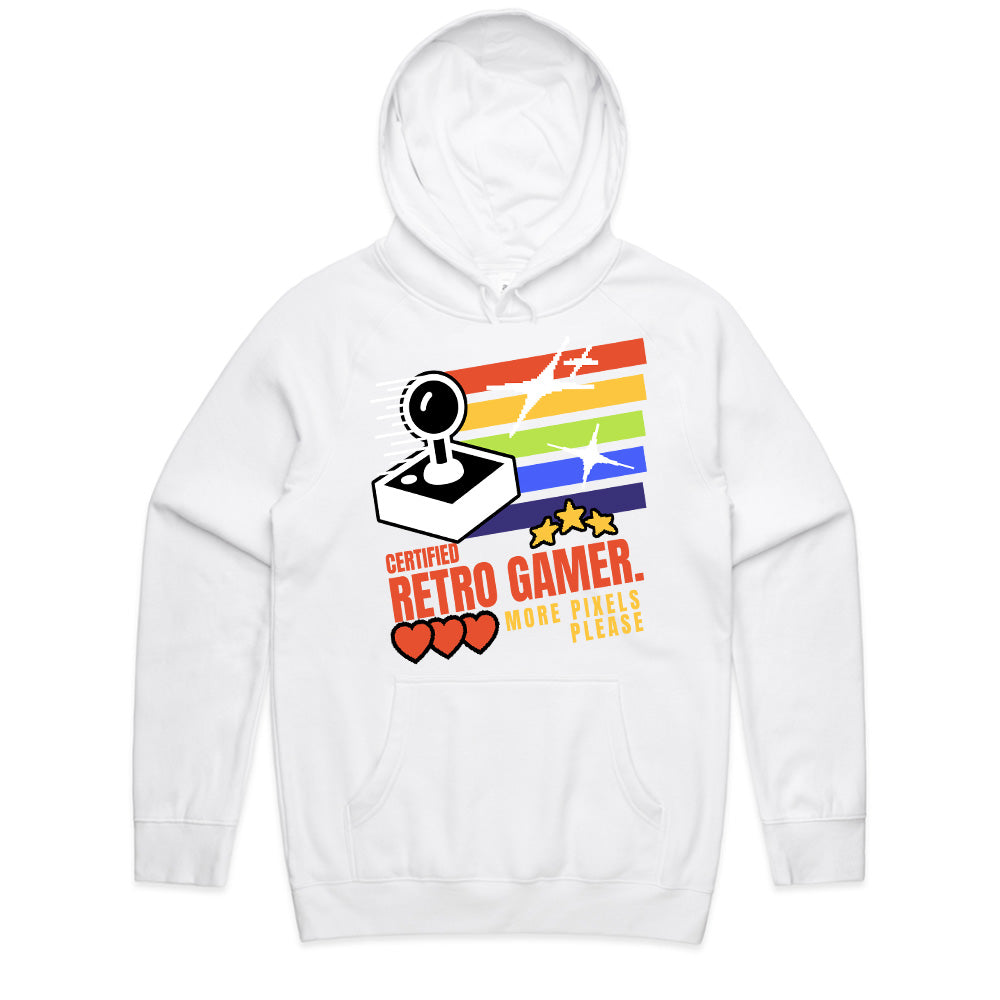 Certified Retro Gamer T-Shirt – Classic Arcade Joystick & Pixel Art