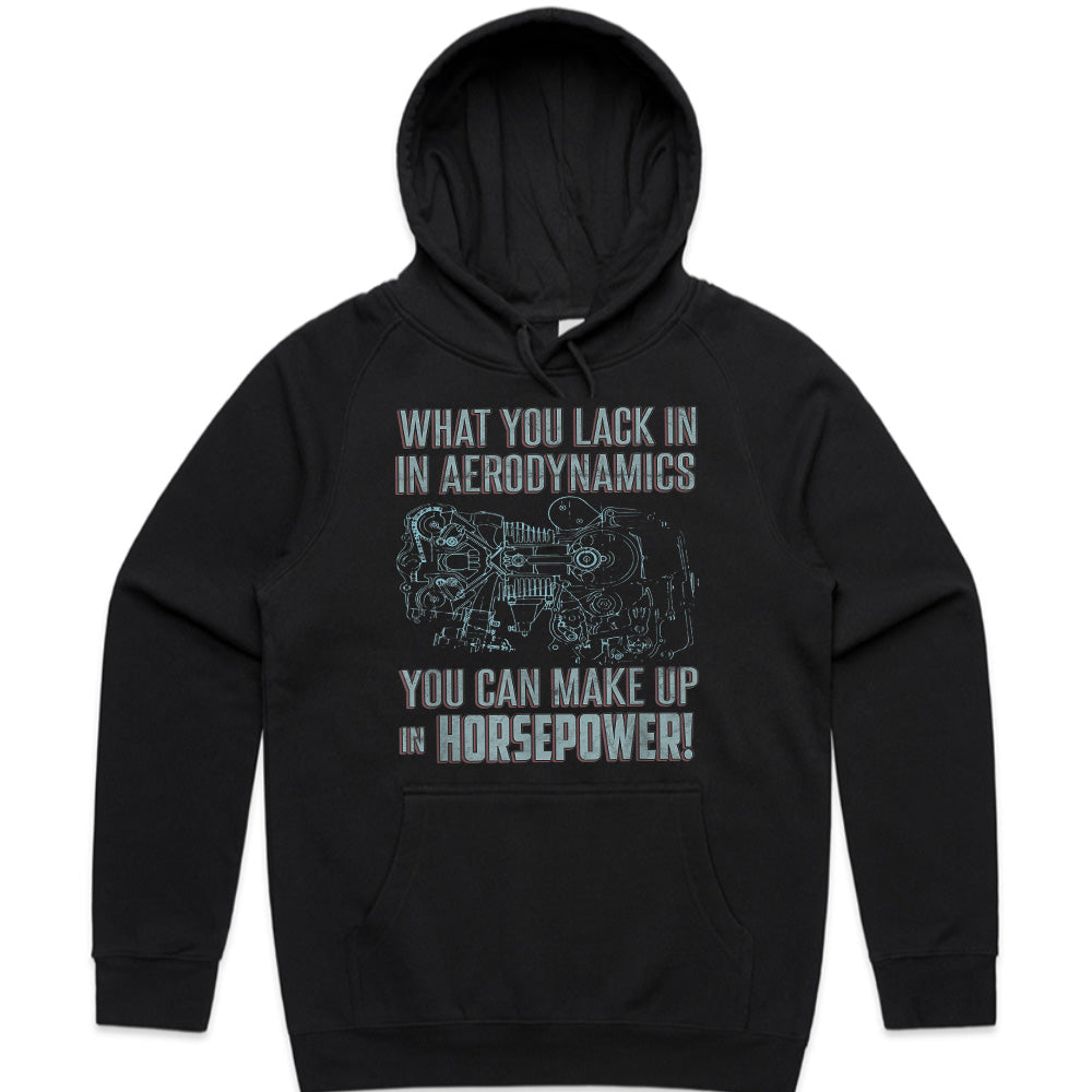 What You Lack in Aerodynamics, You Can Make Up in Horsepower" Engine Blueprint T-Shirt