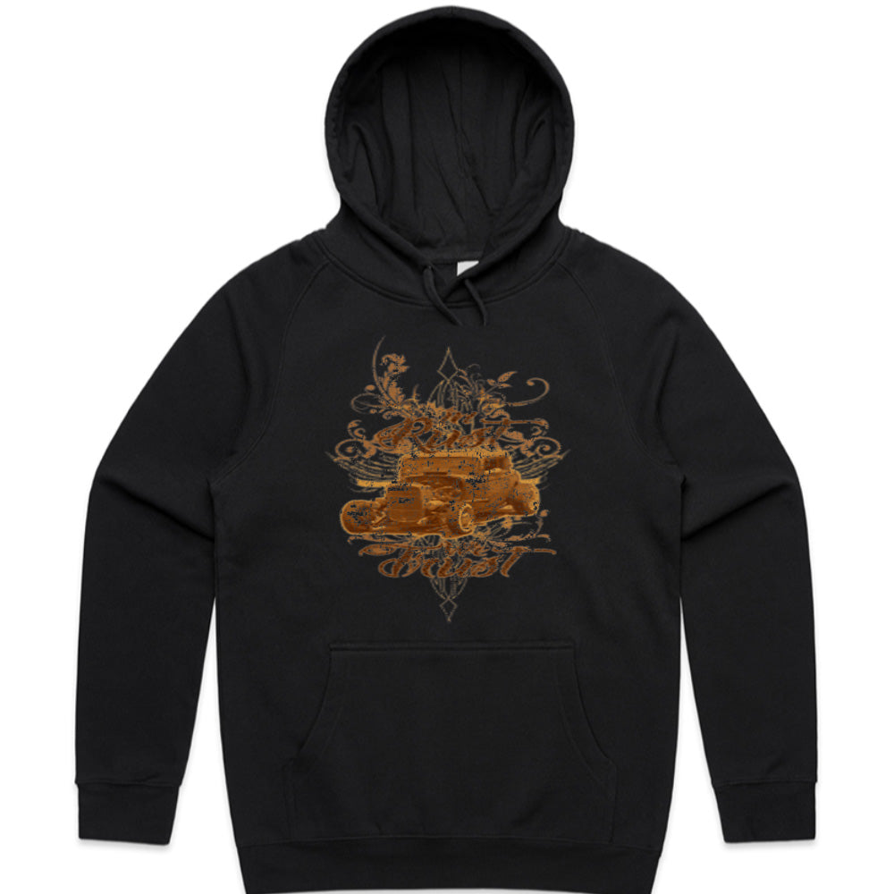 In Rust We Trust – Vintage Hot Rod Sweatshirt for True Gearheads
