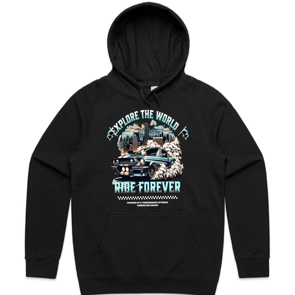 Ride Forever – Explore the World Muscle Car Tee